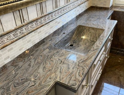 Столешница для кухни из искусственного камня фото в интерьере